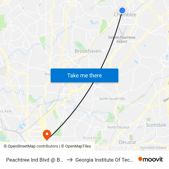 Peachtree Ind Blvd @ Broad St to Georgia Institute Of Technology map