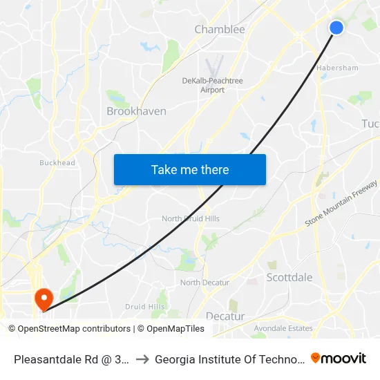 Pleasantdale Rd @ 3930 to Georgia Institute Of Technology map