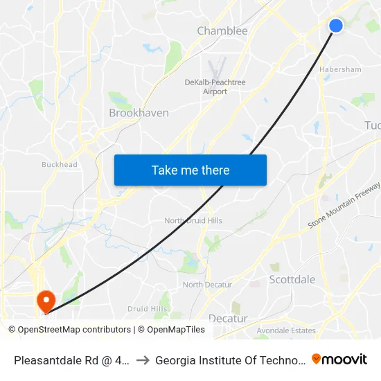 Pleasantdale Rd @ 4021 to Georgia Institute Of Technology map