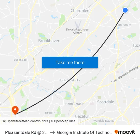 Pleasantdale Rd @ 3772 to Georgia Institute Of Technology map