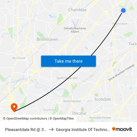 Pleasantdale Rd @ 3722 to Georgia Institute Of Technology map