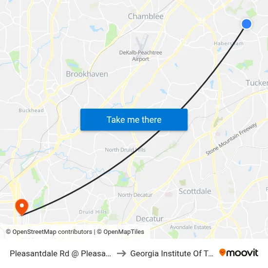Pleasantdale Rd @ Pleasantdale Pkwy to Georgia Institute Of Technology map