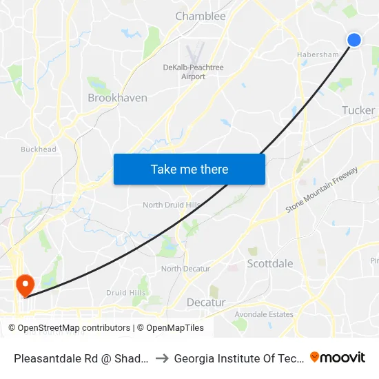 Pleasantdale Rd @ Shadow Walk to Georgia Institute Of Technology map