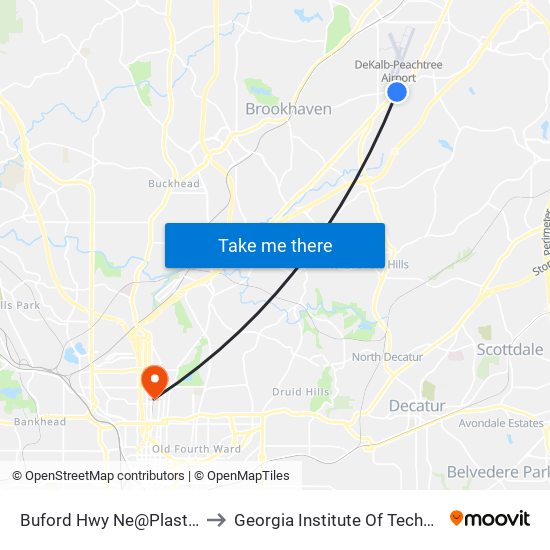 Buford Hwy Ne@Plaster Rd to Georgia Institute Of Technology map