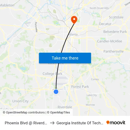 Phoenix Blvd @ Riverdale Rd to Georgia Institute Of Technology map