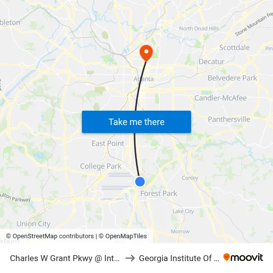 Charles W Grant Pkwy @ International Pkwy to Georgia Institute Of Technology map