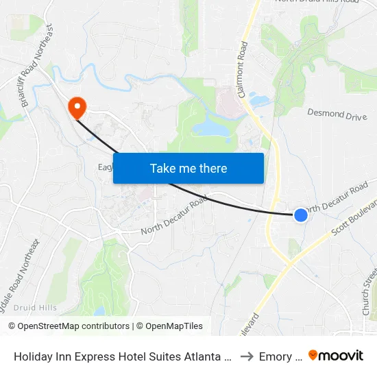 Holiday Inn Express Hotel Suites Atlanta Emory University Area an IHG Hotel Decatur to Emory University map