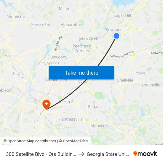 300 Satellite Blvd - Qts Building (2nd E to Georgia State University map