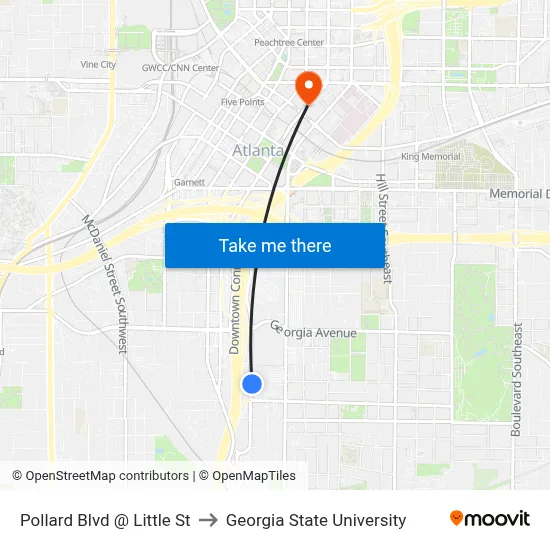 Pollard Blvd @ Little St to Georgia State University map