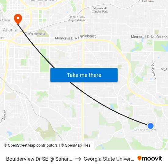 Boulderview Dr SE @ Sahara Dr to Georgia State University map
