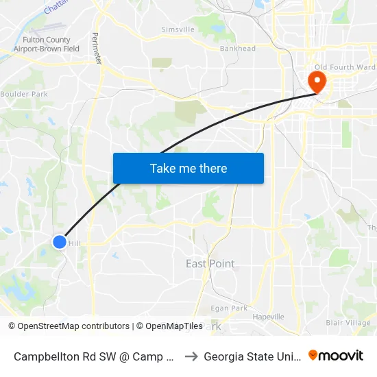 Campbellton Rd SW @ Camp Ground Rd to Georgia State University map