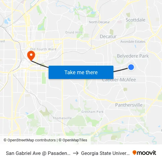 San Gabriel Ave @ Pasadena Dr to Georgia State University map