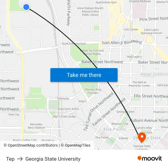 Tep to Georgia State University map