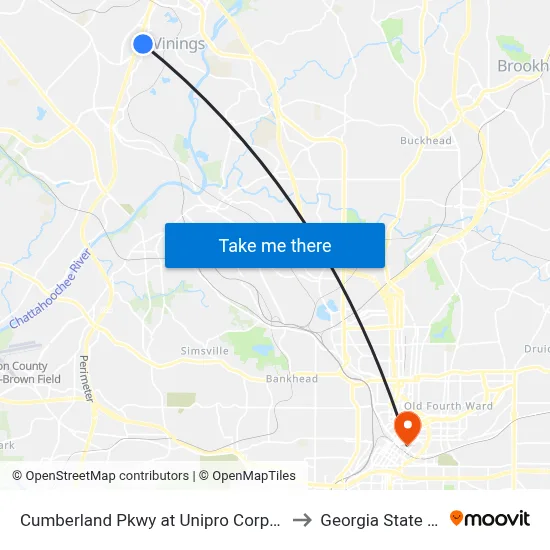 Cumberland Pkwy at Unipro Corporate Office / Kaise to Georgia State University map