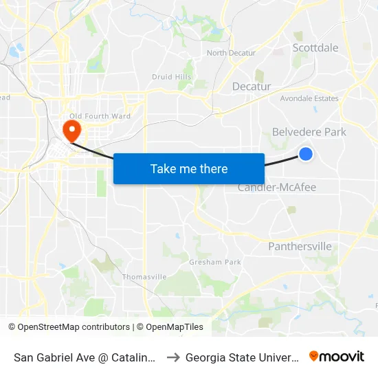 San Gabriel Ave @ Catalina Dr to Georgia State University map