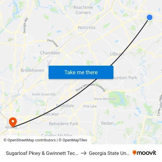 Sugarloaf Pkwy & Gwinnett Tech (2nd Entr to Georgia State University map