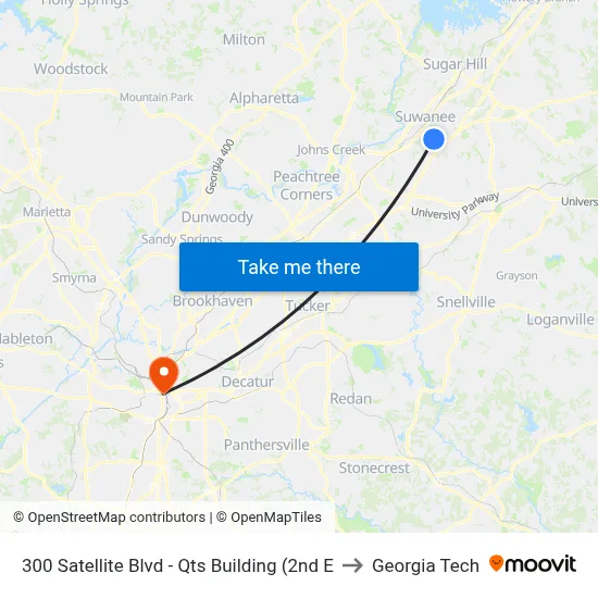 300 Satellite Blvd - Qts Building (2nd E to Georgia Tech map