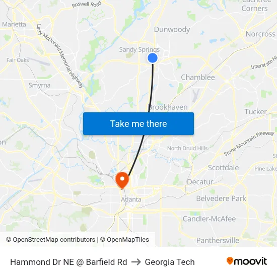 Hammond Dr NE @ Barfield Rd to Georgia Tech map