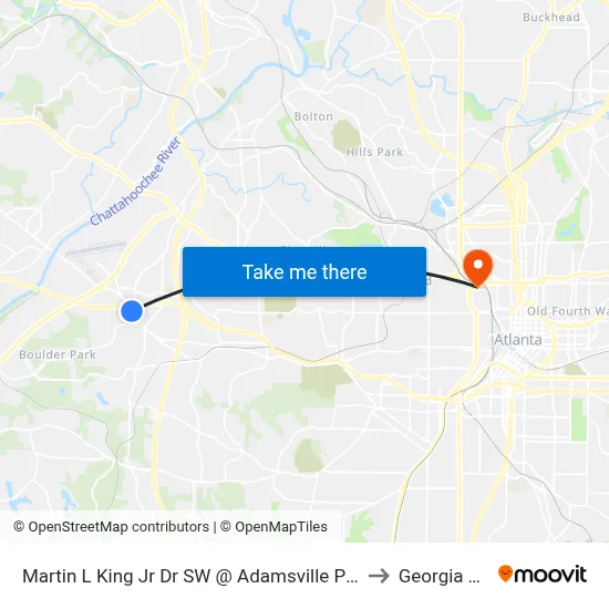 Martin L King Jr Dr SW @ Adamsville Place Pkwy to Georgia Tech map