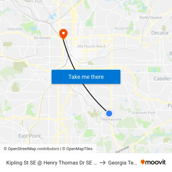 Kipling St SE @ Henry Thomas Dr SE (E) to Georgia Tech map