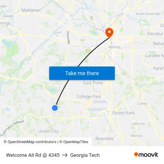 Welcome All Rd @ 4345 to Georgia Tech map