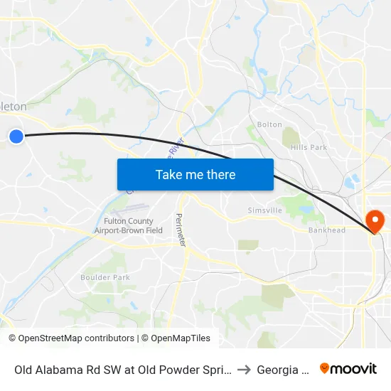 Old Alabama Rd SW at Old Powder Springs Rd SW to Georgia Tech map