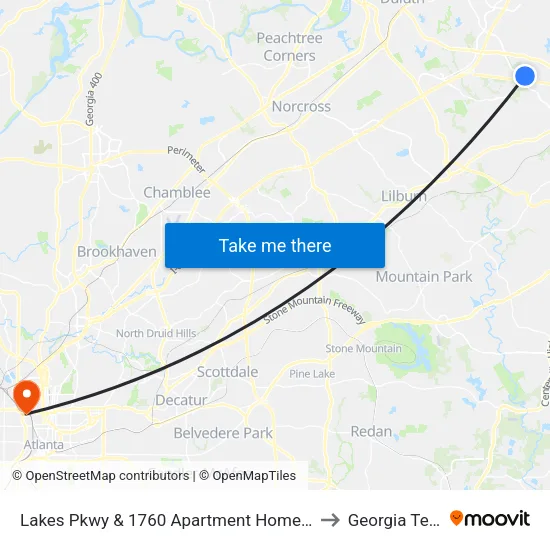 Lakes Pkwy & 1760 Apartment Homes Ib to Georgia Tech map