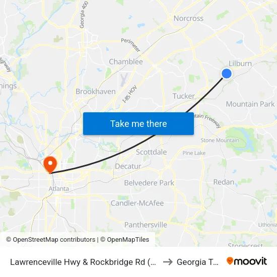 Lawrenceville Hwy & Rockbridge Rd (Walgr to Georgia Tech map