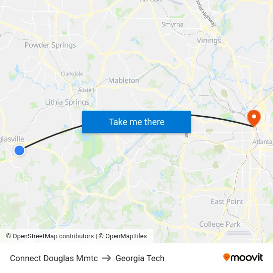 Connect Douglas Mmtc to Georgia Tech map