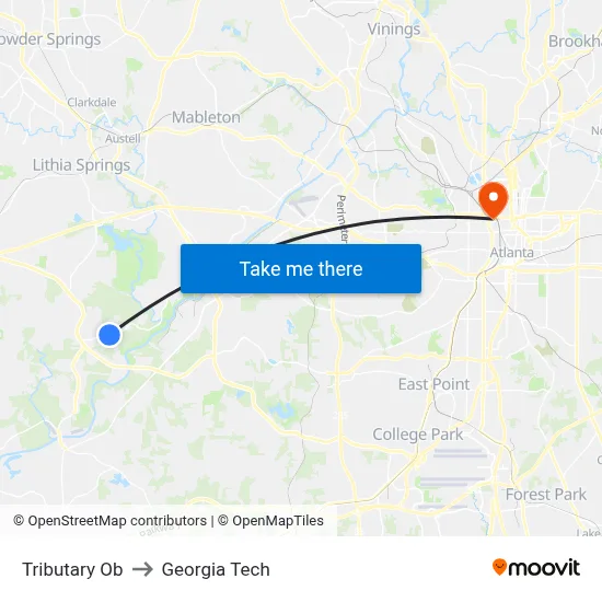 Tributary Ob to Georgia Tech map