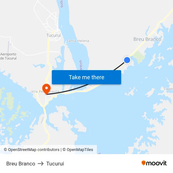 Breu Branco to Tucuruí map