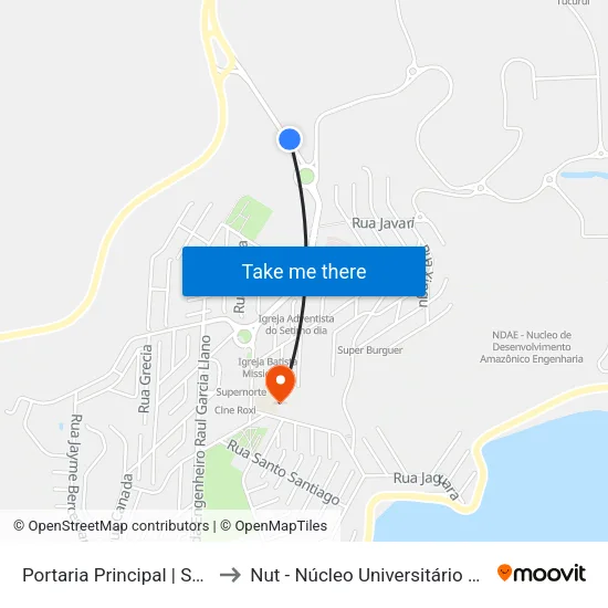 Portaria Principal | Sentido Tucuruí to Nut - Núcleo Universitário De Tucuruí (Ufpa) map