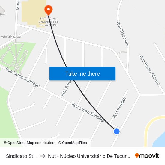 Sindicato Stmtb to Nut - Núcleo Universitário De Tucuruí (Ufpa) map