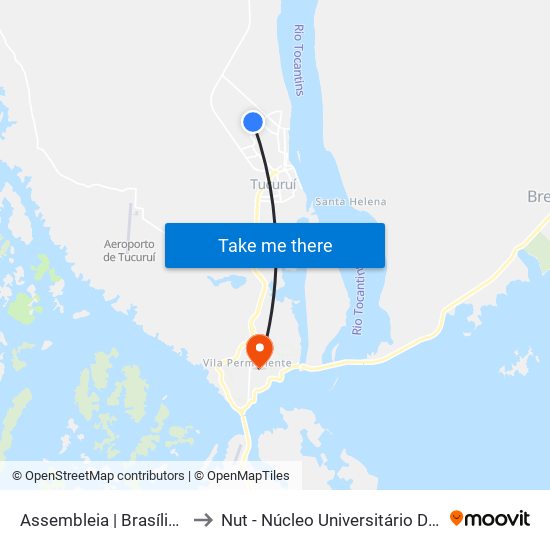 Assembleia | Brasília Com Goiás to Nut - Núcleo Universitário De Tucuruí (Ufpa) map