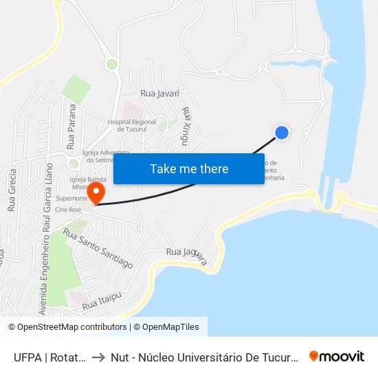 UFPA | Rotatória to Nut - Núcleo Universitário De Tucuruí (Ufpa) map