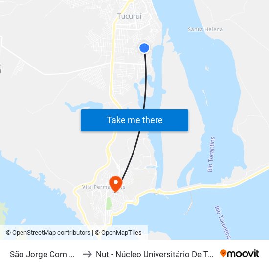 São Jorge Com Amizade to Nut - Núcleo Universitário De Tucuruí (Ufpa) map