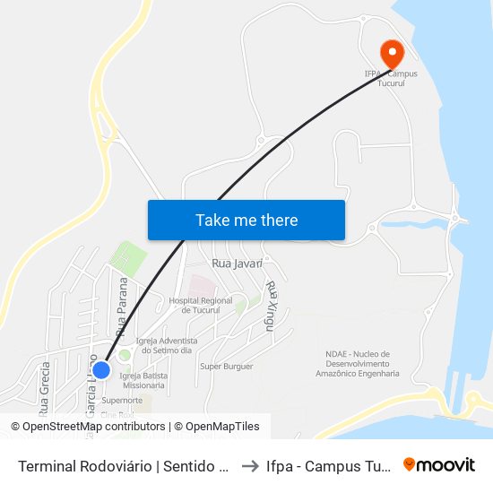 Terminal Rodoviário | Sentido Km 11 to Ifpa - Campus Tucuruí map