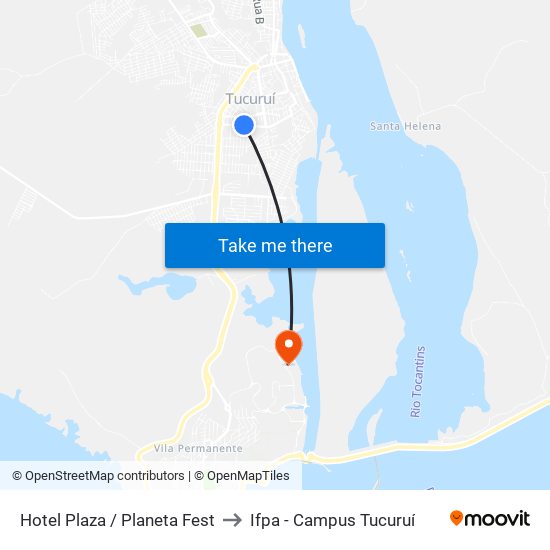 Hotel Plaza / Planeta Fest to Ifpa - Campus Tucuruí map