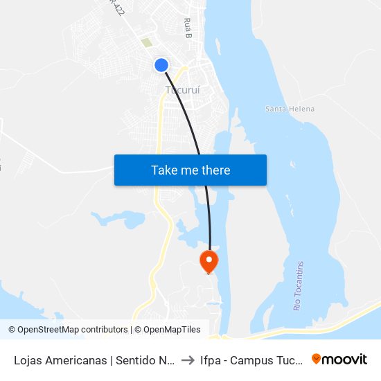 Lojas Americanas | Sentido Norte to Ifpa - Campus Tucuruí map