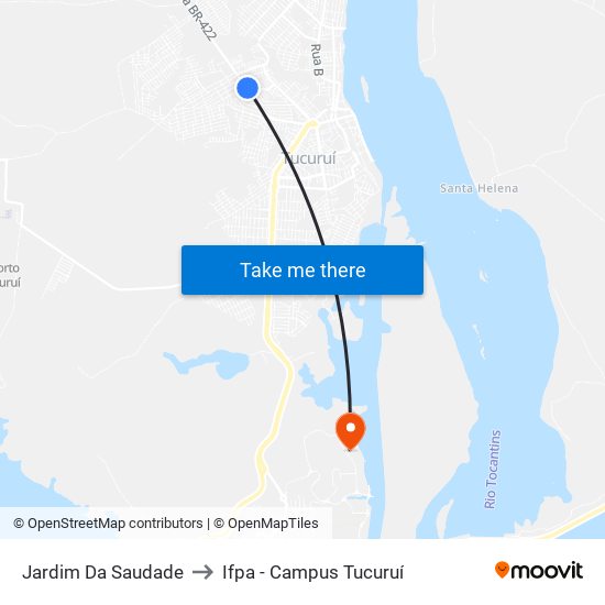 Jardim Da Saudade to Ifpa - Campus Tucuruí map