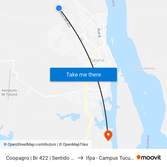 Coopagro | Br 422 | Sentido Sul to Ifpa - Campus Tucuruí map