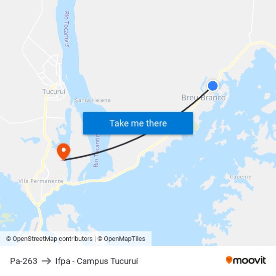 Pa-263 to Ifpa - Campus Tucuruí map