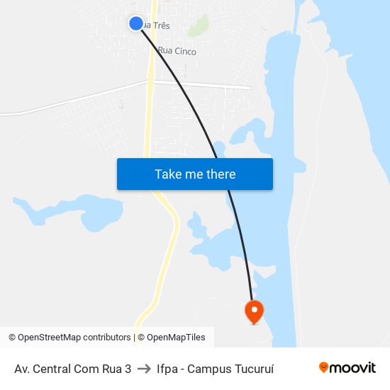 Av. Central Com Rua 3 to Ifpa - Campus Tucuruí map
