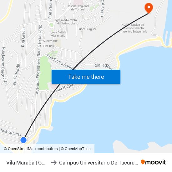 Vila Marabá | Guarita to Campus Universitario De Tucuruí (Ufpa) map