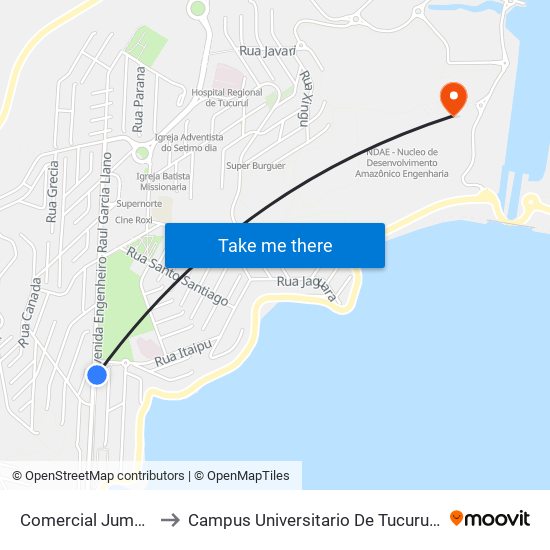 Comercial Jumbinho to Campus Universitario De Tucuruí (Ufpa) map