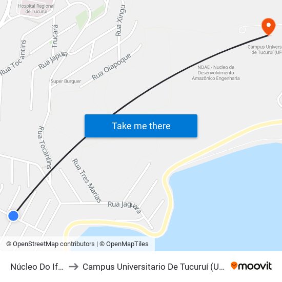 Núcleo Do Ifpa to Campus Universitario De Tucuruí (Ufpa) map