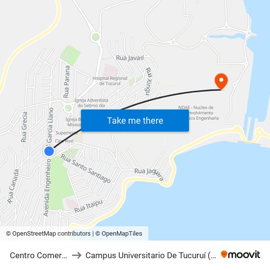 Centro Comercial to Campus Universitario De Tucuruí (Ufpa) map