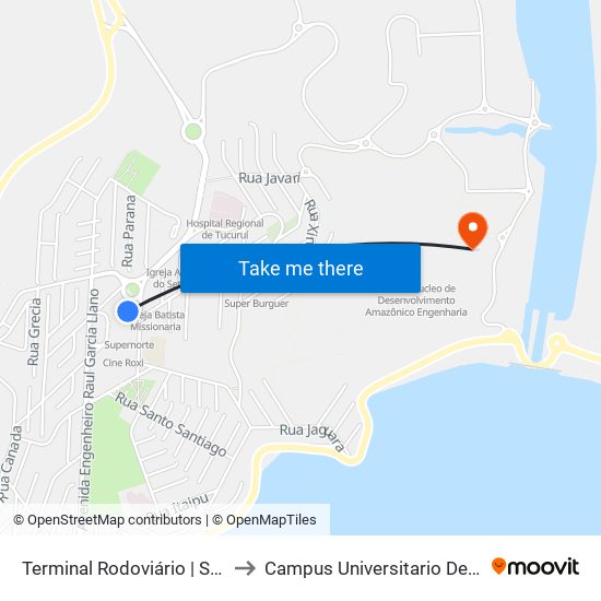 Terminal Rodoviário | Sentido Tucuruí to Campus Universitario De Tucuruí (Ufpa) map