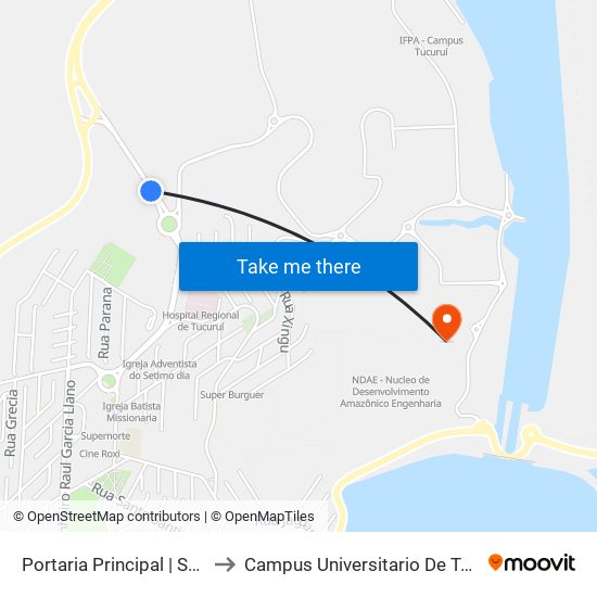 Portaria Principal | Sentido Vila to Campus Universitario De Tucuruí (Ufpa) map