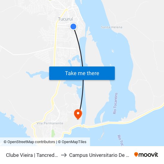Clube Vieira | Tancredo Com Al. C to Campus Universitario De Tucuruí (Ufpa) map